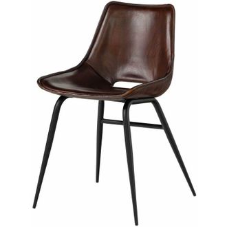 Massivmoebel24 iron label 22 Set da 2 Sedie in vera pelle - marrone 47x59x78