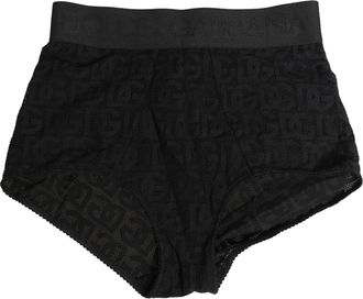 Dolce & Gabbana Black Cotton DG Logo High Waist Girdle Womens Underwear