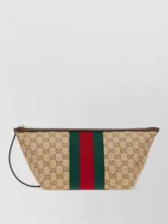 Gucci gg canvas clutch bag wrist strap