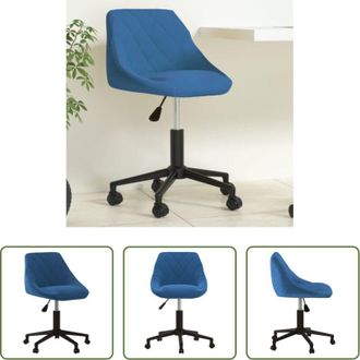 vidaXL vidaXL Seduta regolabile - Sedia Girevole da Ufficio Blu in Velluto