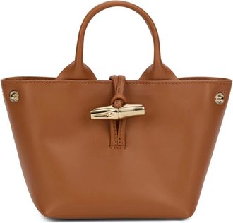 Longchamp Roseau Handtas met Bovenhandvat - Dames - Shoppers - Bruin - ONE Size - Leer - Tassen