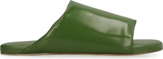 Bottega Veneta Gevoerde leren muilezels Ronde neuslijn - Heren - Sandalen - Groen - 41 EU - Leer - Schoenen