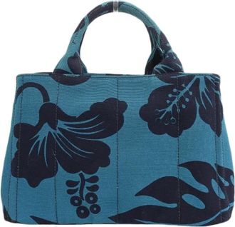Prada Tweedehands Canvas handtassen - Dames - Vintage Shopper - Blauw - ONE Size - Vintage