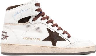 Golden Goose Sky-Star high-top sneakers - women - Calf Leather/Calf Leather/Rubber/Fabric - 41 - White