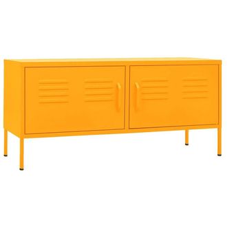 Berkfield Home TV Cabinet Mustard Yellow 105x35x50 cm Steel | Size: 105 x 35 x 50 cm