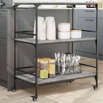 vidaXL Carrello Cucina Grigio Sonoma 100,5x50x105 cm Legno Multistrato - Vidaxl