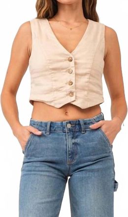 Dear John Denim Norris Button Front Vest In Peach Flesh