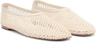 Reformation Britt Mesh Ballet Flat in Ivory Crochet at Nordstrom, Size 10.5