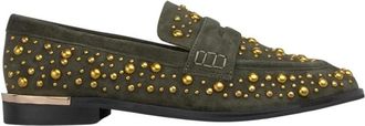 Alma En Pena Loafers met strass-steentjes - Dames - Loafers - Groen - 42 EU - Schoenen
