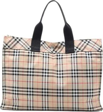 Burberry Pre-owned Tote Bags, female, Beige, Size: ONE SIZE Pre-owned Canvas Tote