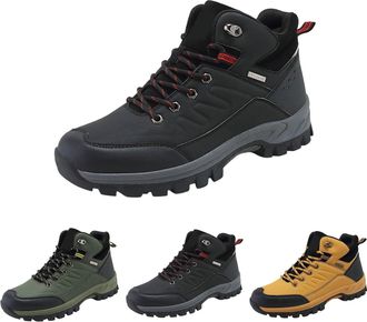 Generic Hiking Boots for Mens, Durable Walking Shoes, Breathable Trekking Sneakers, Mens Lace-Ups Outdoor Non Slip Lightweight Autumn Winter Shoes for Travell