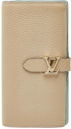 Louis Vuitton Beige Leather Long Wallet (Bi-Fold) (Pre-Owned)