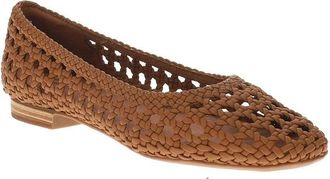 Toms Womens Toms Briella 10022004T-200 Ballet Flats Brown Woven Basket Suede GAL1960