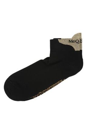 McQ by Alexander McQueen Knit Ankle Socks in Black Gold at Nordstrom Rack
