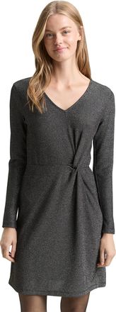 Tom Tailor Denim Minikleid TOM TAILOR DENIM, Damen, Gr. XXL, N-Gr, schwarz glitter, Web, Obermaterial: 77% Polyamid, 9% Polyester, 9% sonstige Fasern, 5% Elasthan, Gli