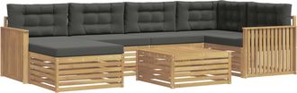 vidaXL Conjunto De Sof&aacute;s De Exterior 7 Uds. Blanco Y Antracita Vidaxl
