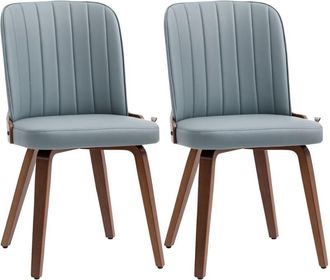 HOMCOM Homcom - Pack De 2 Sillas De Comedor Modernas Sillas De Cocina Con Tapizados En Pu Y Patas De Madera Para Sal&oacute;n Dormitorio Carga 120 Kg 47,5x57x85 Cm 