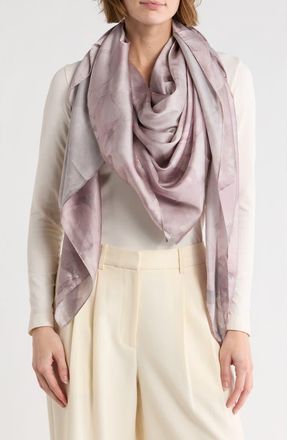 Steve Madden Secret Garden Satin Scarf in Ivory/pink at Nordstrom Rack
