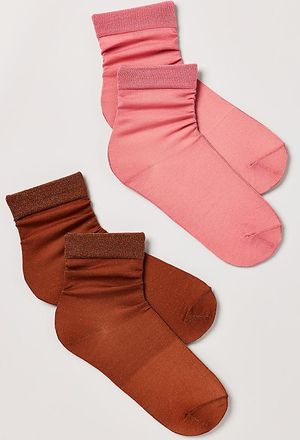 Maeve Opaque Lurex Socks, Set of 2
