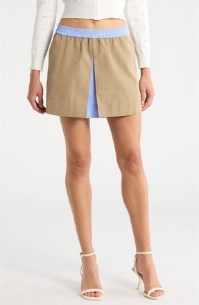 ASTR the Label Alycia Slit Miniskirt in Khaki Contrast at Nordstrom, Size X-Small