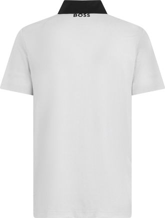 HUGO BOSS Mens Short Sleeve Polo Shirt White Polyester T-shirts And Polos