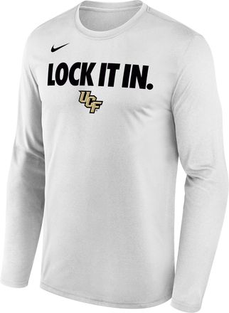 Nike UCF 2026 On-Court Bench Nike Mens Dri-FIT College Long-Sleeve T-Shirt in White | M22284P870UCFL-WHT