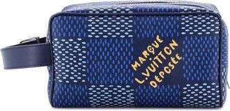 Louis Vuitton Locker Dopp Kit Limited Edition Damier Heritage Canvas pouch - Blu