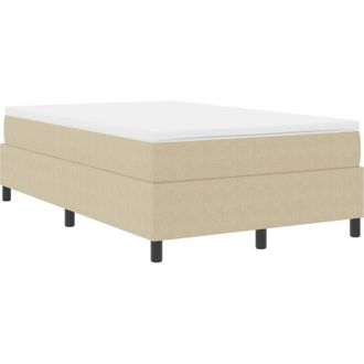 vidaXL Box Spring Bed Light Grey and White 120 x 190 cm vidaXL