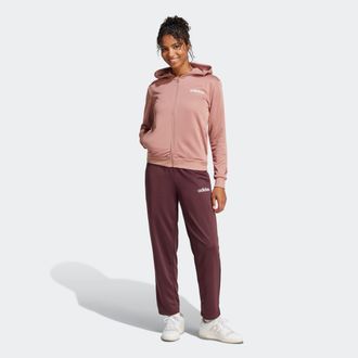 adidas Trainingsanzug ADIDAS SPORTSWEAR W LINEAR TS, Damen, Gr. XS, rosa (warm clay), Obermaterial: 100% Polyester, Sportanz&uuml;ge Trainingsanzug, zweiteiliges 