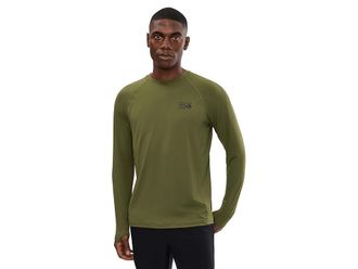 Mountain Hardwear Crater Laketm Long Sleeve Mens Clothing Combat Green : 2XL, Polyester/Elastane