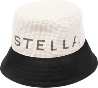 Stella McCartney logo-print bucket hat - women - Cotton/Cotton - 57 - Neutrals