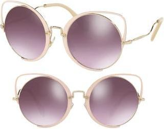 Miu Miu 54mm Round Lens Cat Eye Sunglasses in Peach at Nordstrom Rack