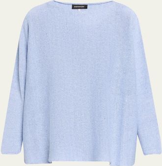 Eskandar Cotton-Linen Sideways Knitted Sweater - Mid Length