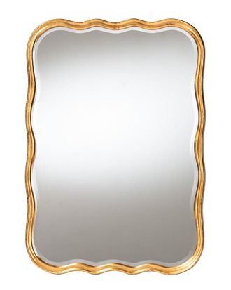 Baxton Studio Fredrika Antique Goldleaf Scalloped Wood Accent Wall Mirror