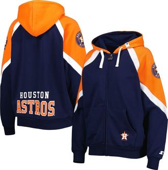 Starter Womens Starter Navy/Orange Houston Astros Hail Mary Full-Zip Hoodie at Nordstrom, Size X-Small