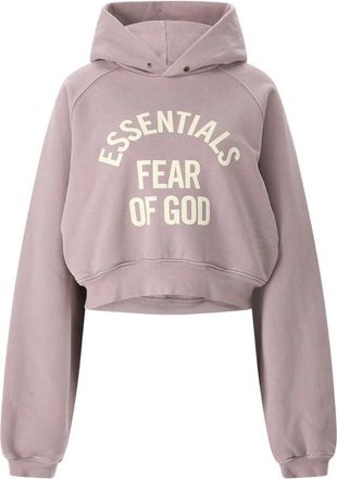 Fear of God Cropped Relaxed Hoodie - Dames - Hoodies - Paars - L - Katoen - Hoodies & sweatvesten