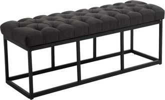 Clp Banco con patas de metal y asiento en Tela Negro