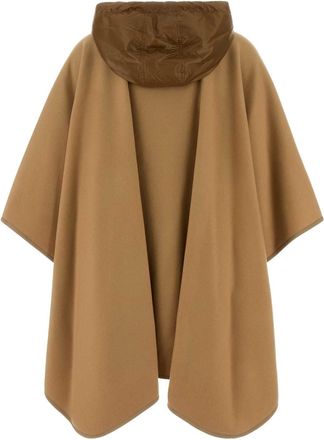 Moncler Womens Camel Wool Blend Cape 249 Exterior: Virgin Nylon Cappelli E Fasce Per Capelli Hat