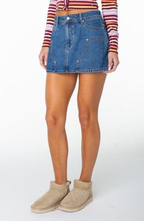 Roxy Reel Life Denim MIniskirt in High Surf at Nordstrom, Size Xx-Large
