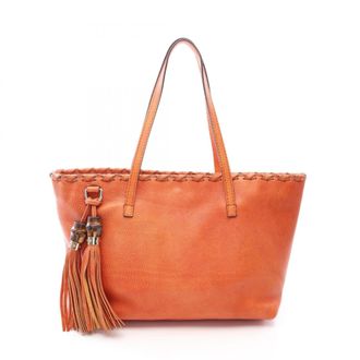 Gucci Orange Leather Handbag Tote Bag (Pre-Owned)