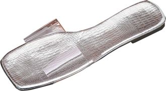 Generic Womens Mules with Footbed, Lightweight Flat Slippers Slides Summer Comfortable Sandals Peep Toe Summer Shoes Sandals Slippers Non-Slip Flip Flops Slip