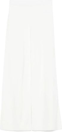 P.A.R.O.S.H. Uitlopende Cr&egrave;mekleurige Broek met Elastische Tailleband - Dames - Wijde Broeken - Beige - XS - Broeken