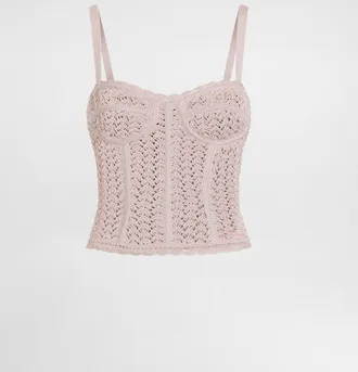 Dolce & Gabbana Crochet Bustier - Woman Shirts And Tops Pink 36