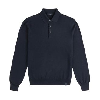 Fay Elegante Polo - Heren - Tops - Blauw - Maat: XL Wol