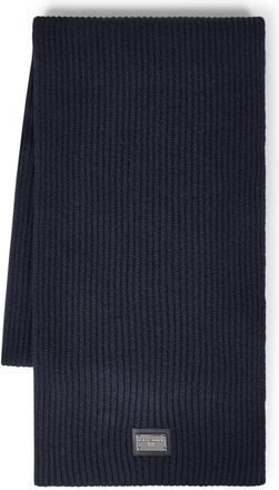 Dolce & Gabbana Wollen Sjaal met Logoplaat - Heren - Wintersjaals - Blauw - ONE Size - Wol - Accessoires