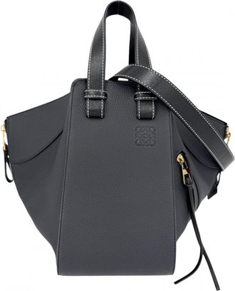 Loewe Hammock Black Dark Navy Leather Handbag Shoulder Bag Tote Bag (Pre-Owned)