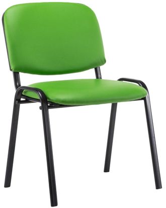 Clp Silla con patas de metal y asiento en Simil cuero Verde