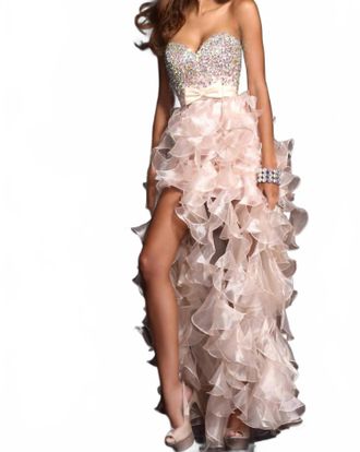 Sherri Hill Strapless Sweetheart Maxi Dress In Plum/nude