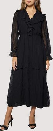 Lost + Wander Poetic Essence Long Sleeve Maxi Dress in Black at Nordstrom Rack, Size Large