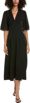Max Studio Elbow Sleeve Scallop Midi Dress